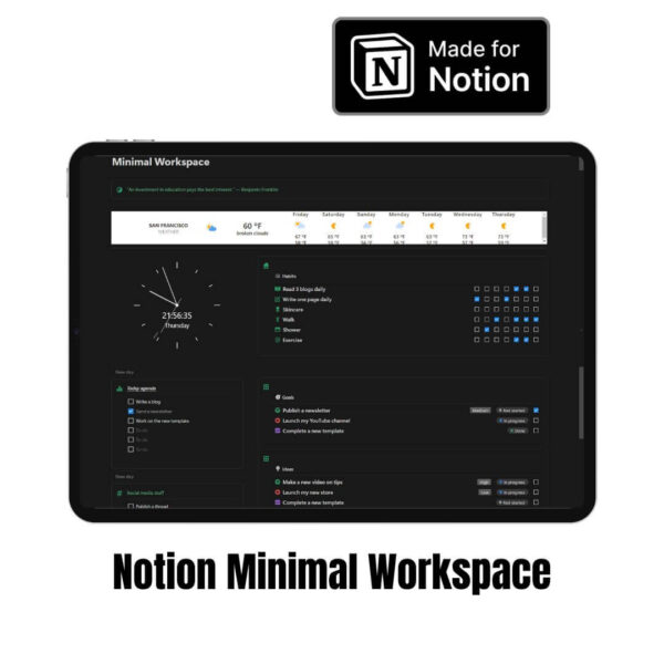 Notion Minimal Workspace