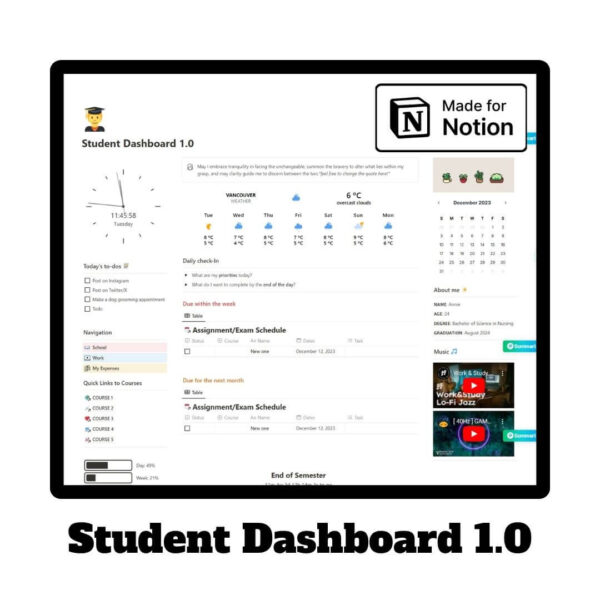 Student Dashboard 1.0