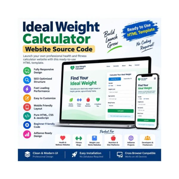 Ideal Weight Calculator HTML Website Template