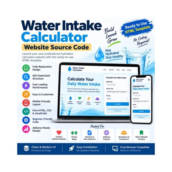Water Intake Calculator Website Source Code